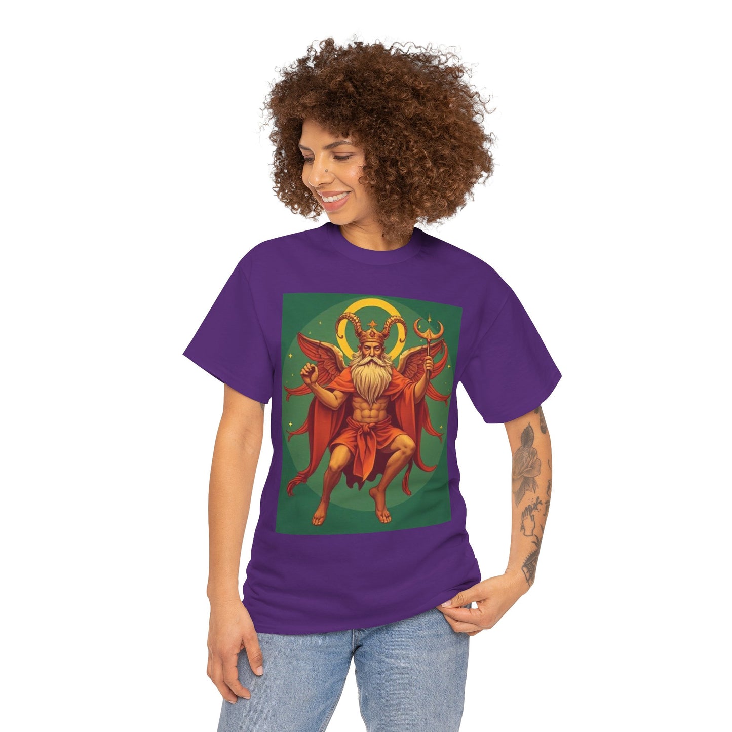 Unisex Heavy Cotton T-Shirt, Aries God, Zodiac Design