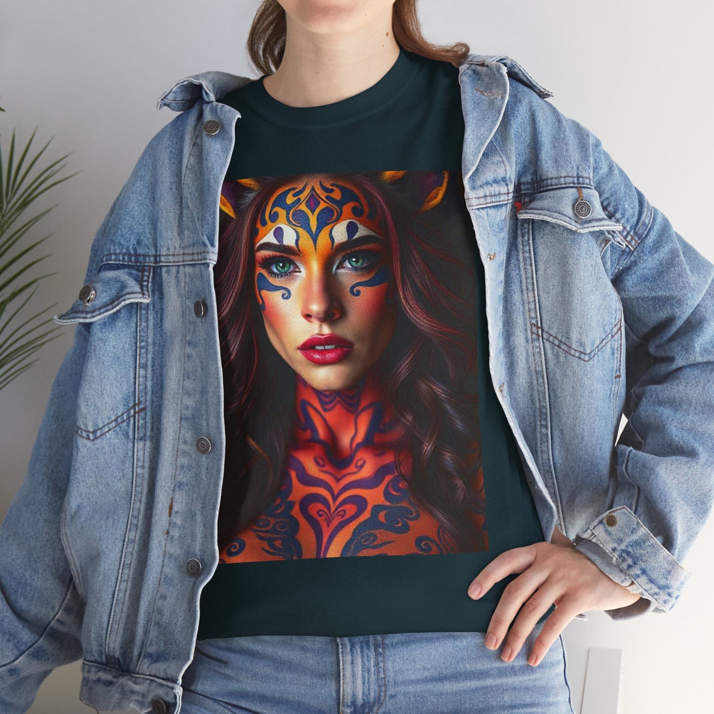 Unisex Heavy Cotton T-Shirt, Leo, Zodiac, Sexy Art