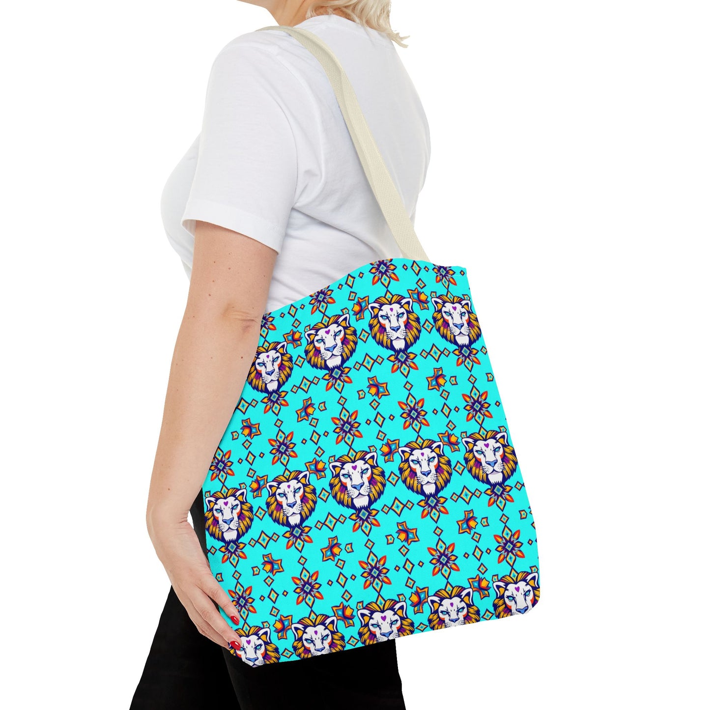 Tote Bag (AOP), Leo, Zodiac v1, Jewel Pattern