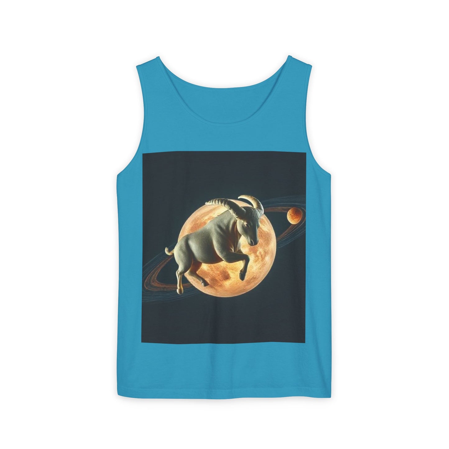 Unisex Garment-Dyed, Tank Top, Taurus Design, Planet Animal, 100% US cotton