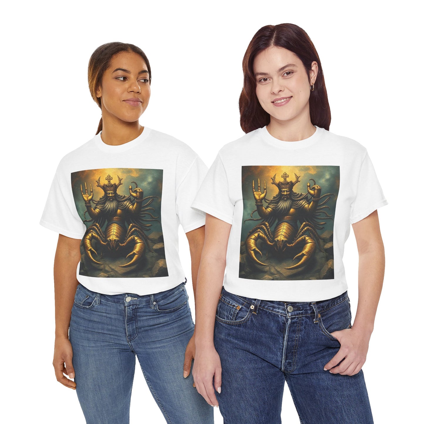 Unisex Heavy Cotton T-Shirt, Desert Scorpio King, Zodiac Design
