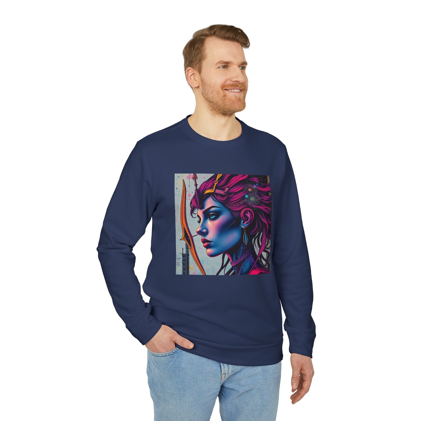 Adidas, Unisex Fleece Crewneck Sweatshirt, Sagittarius, Pop Art v1, Zodiac