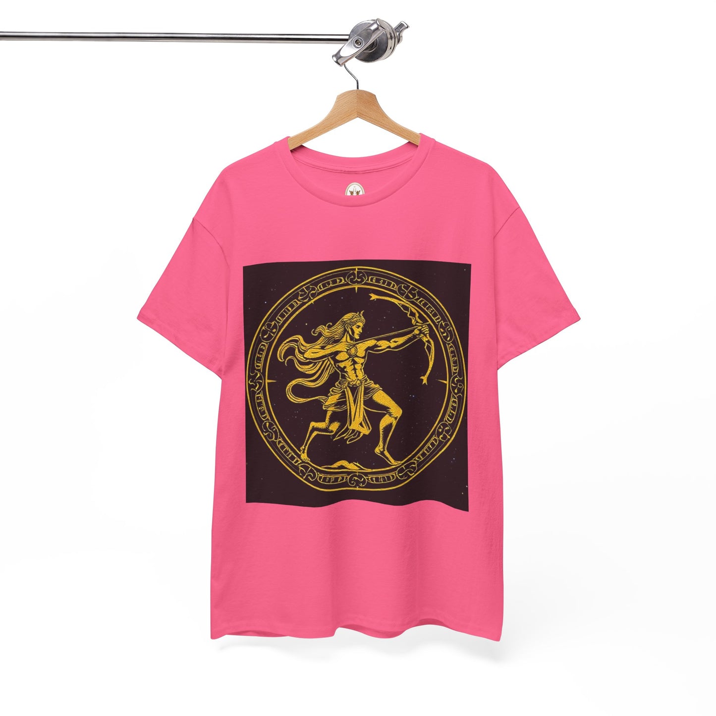 Unisex Heavy Cotton T-Shirt, Mythical Faun/Satyr, Sagittarius Zodiac Design