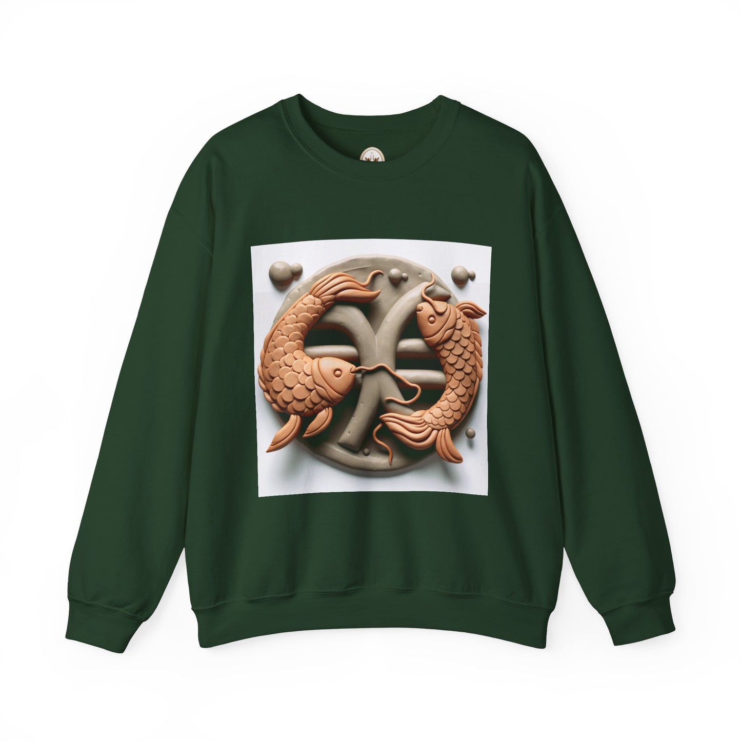 Unisex Heavy Blend™ Crewneck Sweatshirt,Two Fishes Pisces Zodiac Design