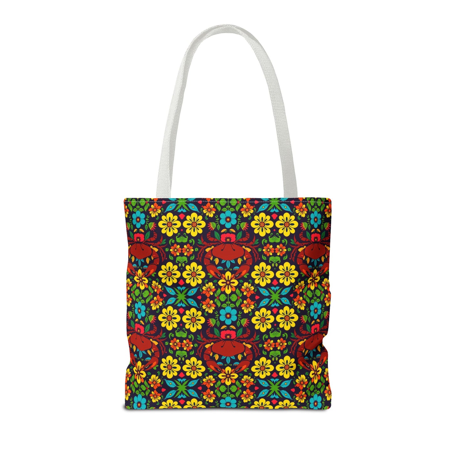 Tote Bag, (AOP), Cancer, Zodiac v4, Flower Pattern