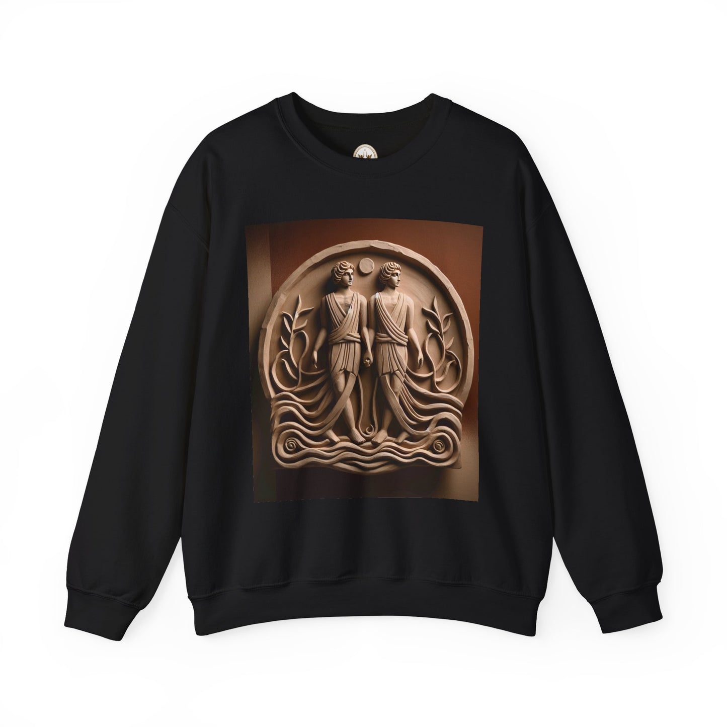 Unisex Heavy Blend™ Crewneck Sweatshirt, Stone Twins, Gemini Zodiac Design