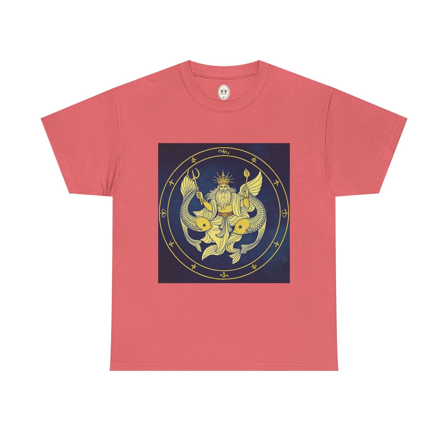 Unisex Heavy Cotton T-Shirt, King of Pisces, Zodiac Design