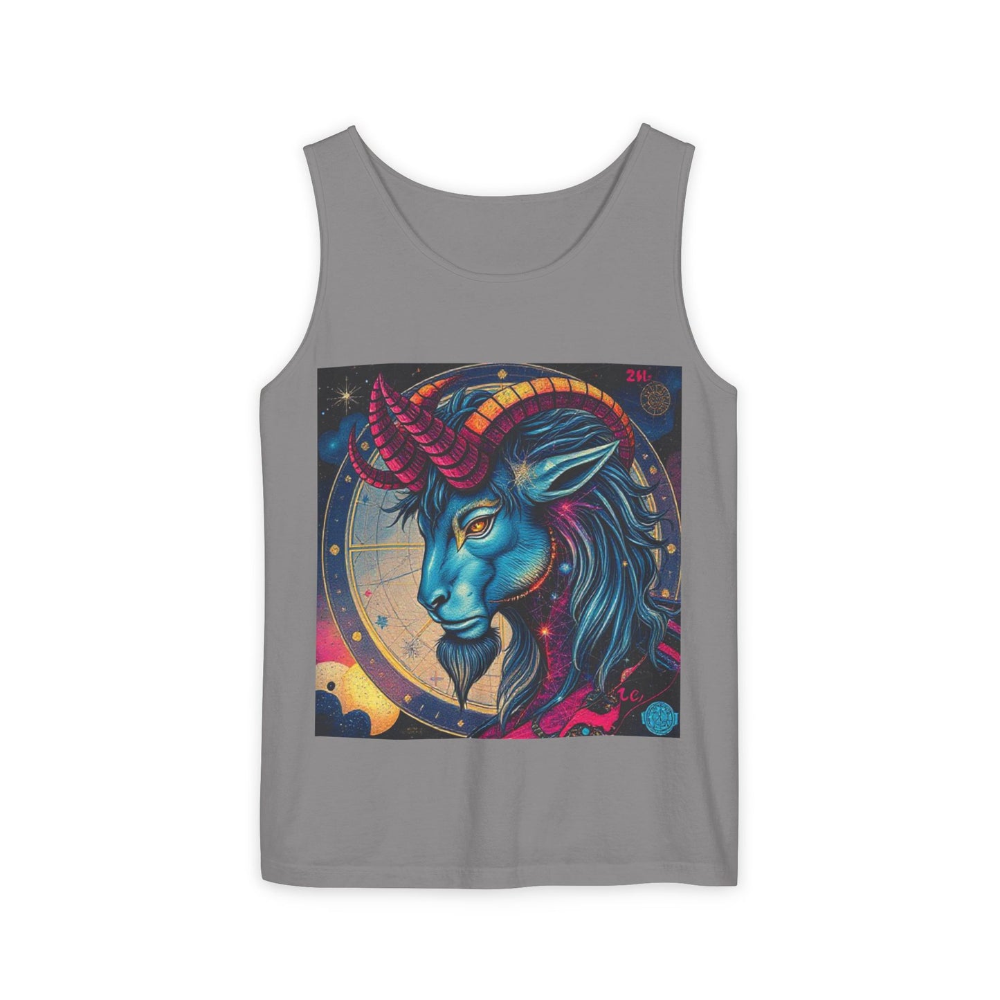 Unisex Garment-Dyed, Tank Top, Capricorn, Pop Art, 100% US cotton