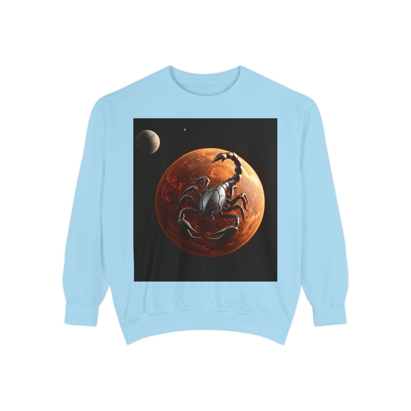 Garment-Dyed Sweatshirt, Unisex, Space Animal Design, Scorpio