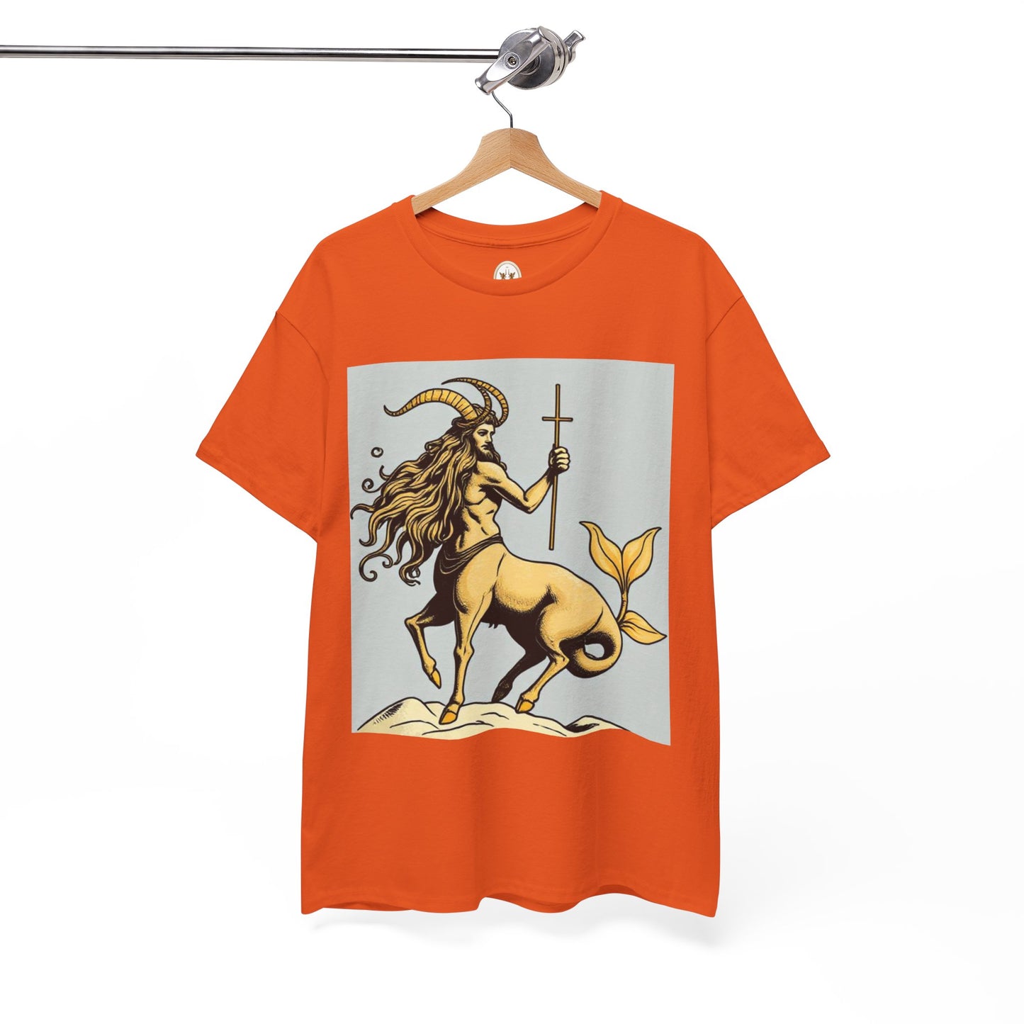 Unisex Heavy Cotton T-Shirt, Capricorn God v3, Zodiac Design