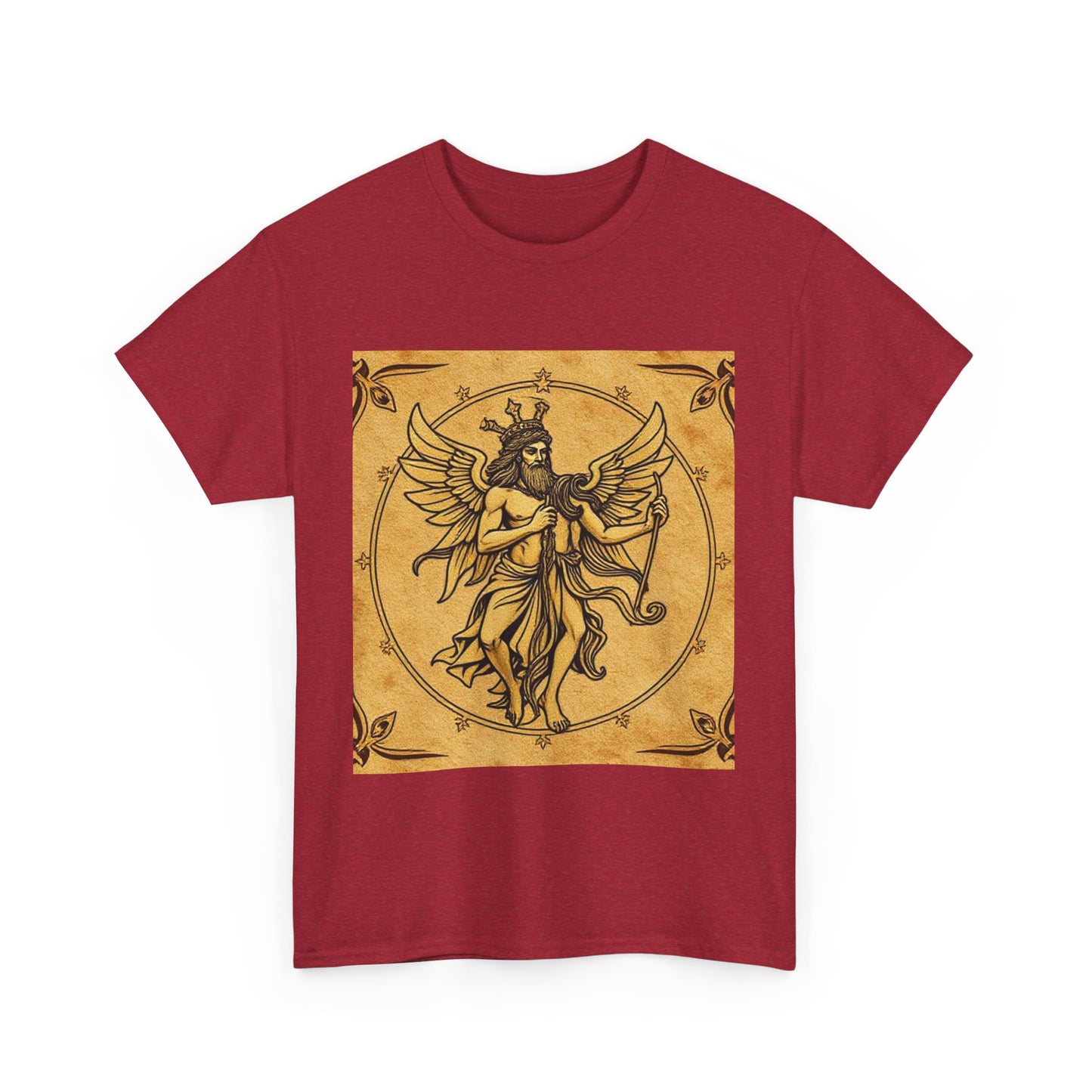 Unisex Heavy Cotton T-Shirt, Pencil Art v1, Gemini Zodiac Design