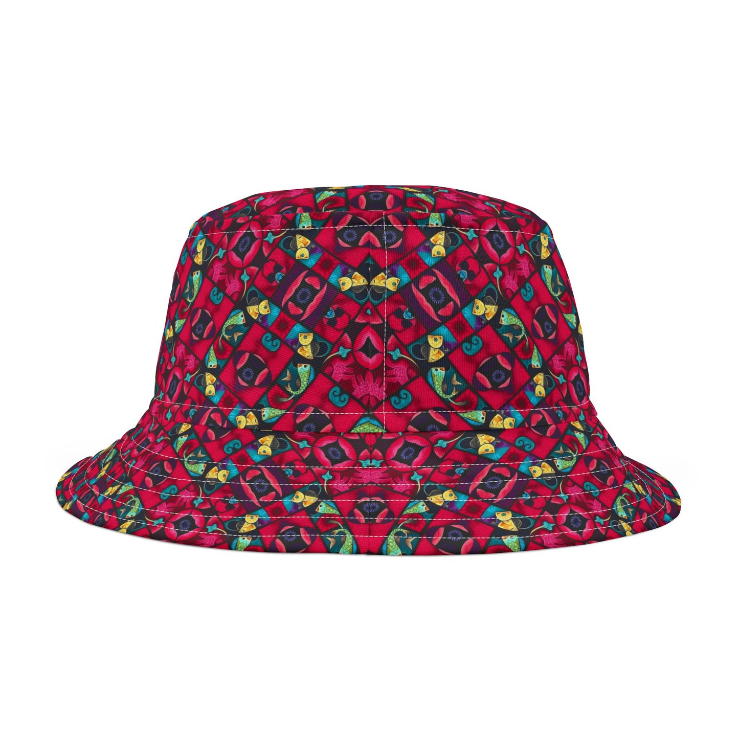 Bucket Hat, (AOP), Pisces v1, Zodiac, Shape Pattern