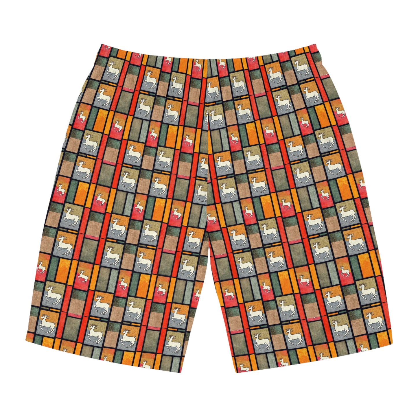 Men's Board Shorts, (AOP), Capricorn, Zodiac, Shape Pattern