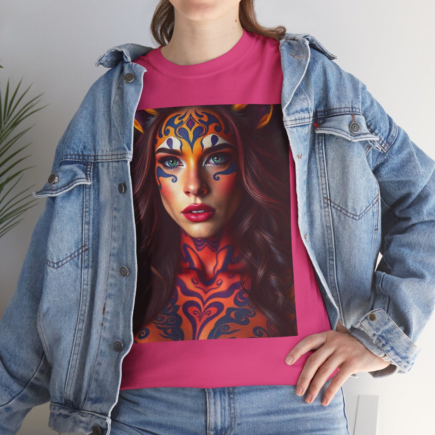 Unisex Heavy Cotton T-Shirt, Leo, Zodiac, Sexy Art