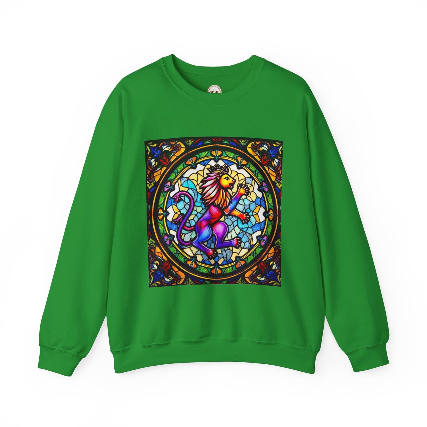 Unisex Heavy Blend™ Crewneck Sweatshirt, Glass, Leo Zodiac Design