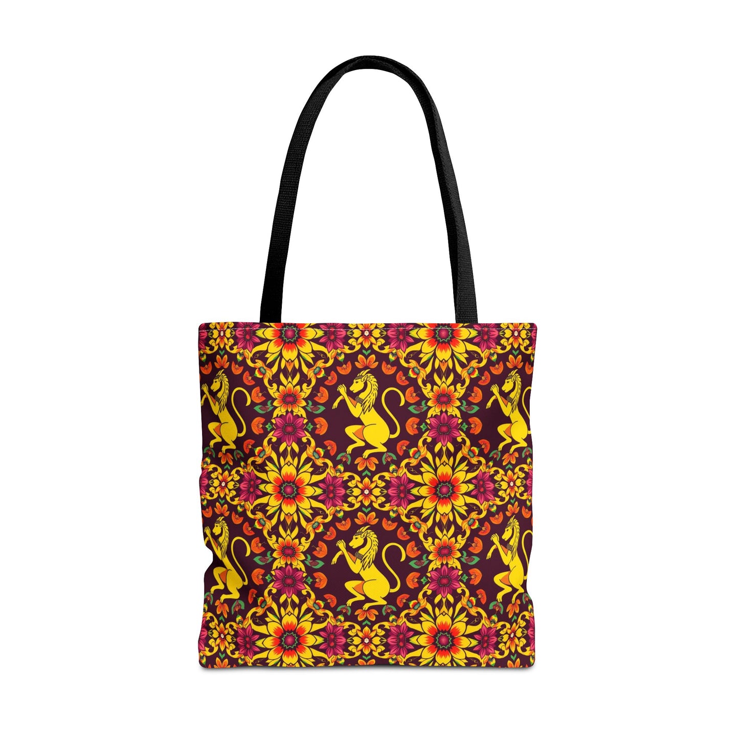 Tote Bag (AOP), Virgo, Zodiac v2, Flower Pattern