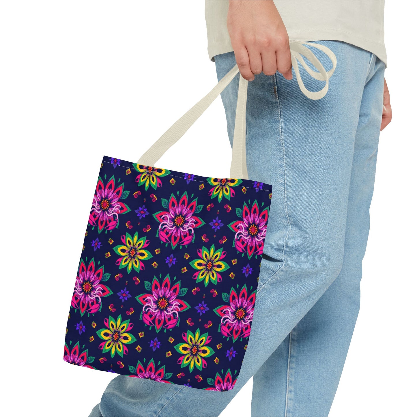 Tote Bag (AOP), Scorpio, Zodiac v2, Flower Pattern