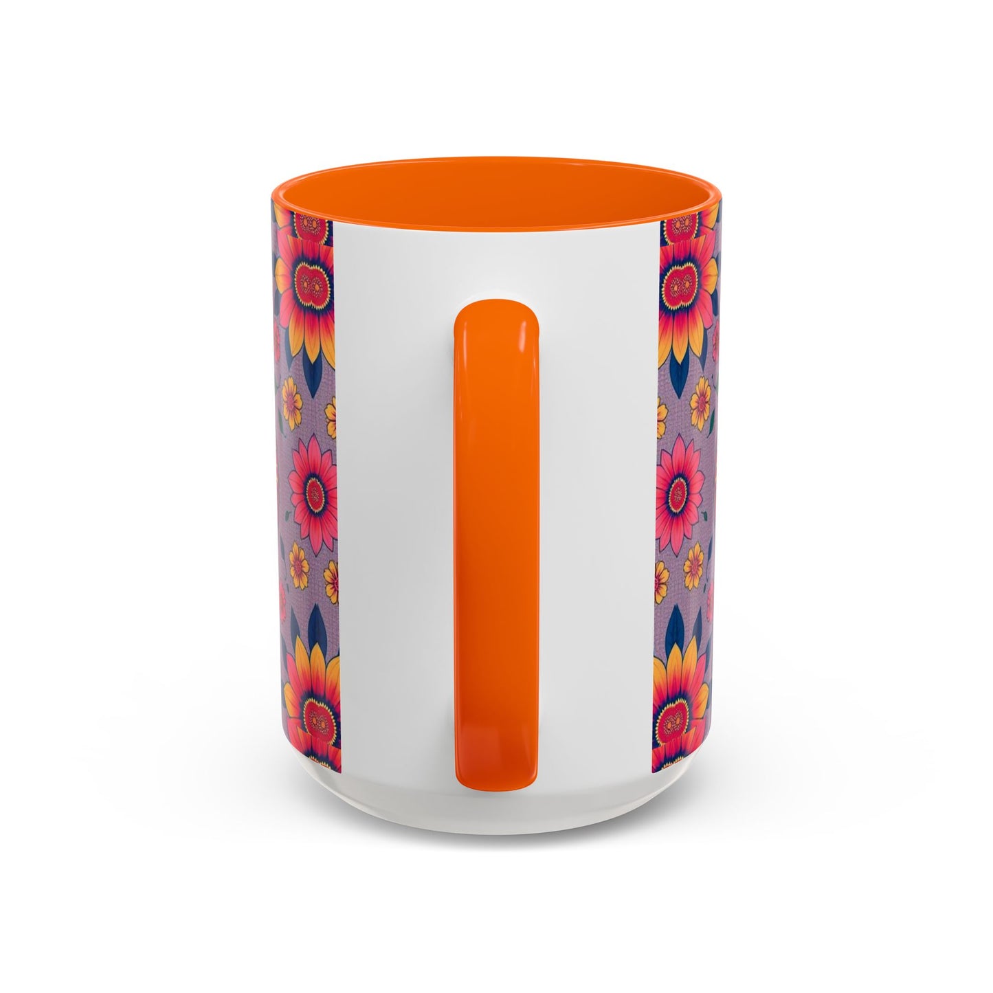 Accent Coffee Mug, Pisces, Zodiac v2, Flower Pattern, (11, 15oz)