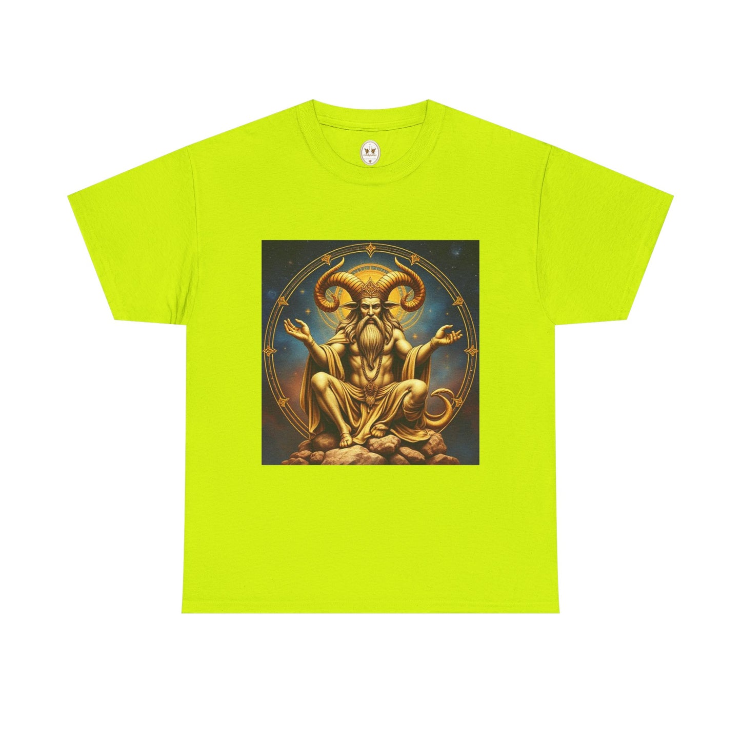 Unisex Heavy Cotton T-Shirt, On The Throne, Taurus Zodiac Design