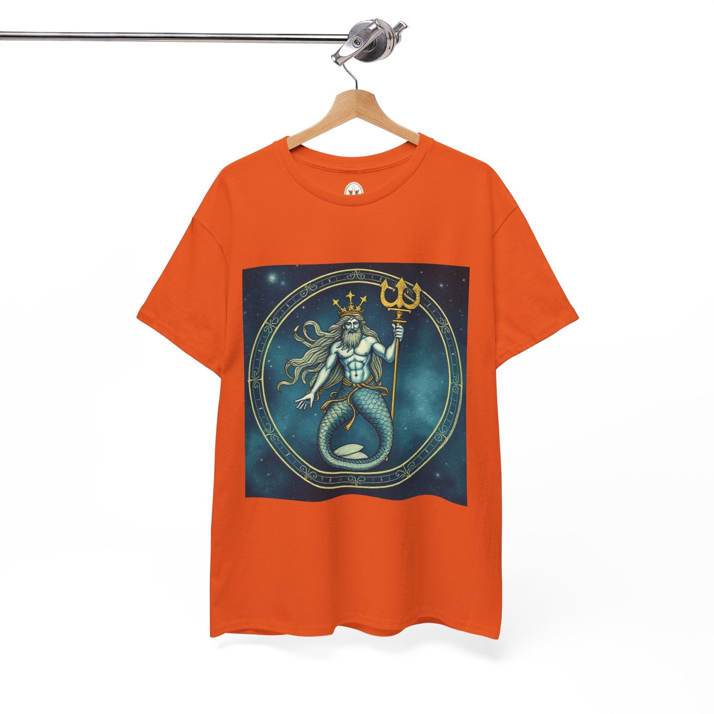 Unisex Heavy Cotton T-Shirt, Aquarius God 6v, Zodiac Design