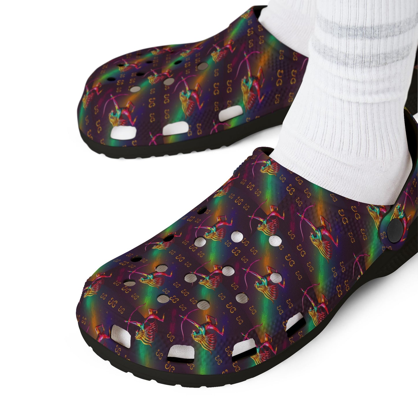 EVA Foam Rubber Shoes, (AOP), Sagittarius, Zodiac v1, Pattern