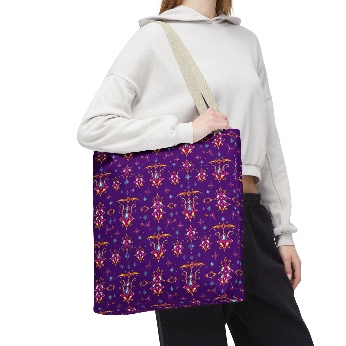 Tote Bag (AOP), Sagittarius, Zodiac, Jewel Pattern
