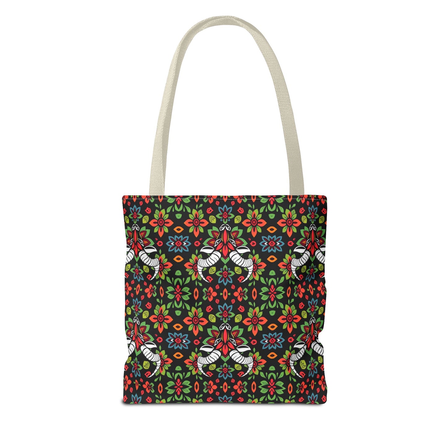 Tote Bag (AOP), Taurus, Zodiac v1, Flower Pattern