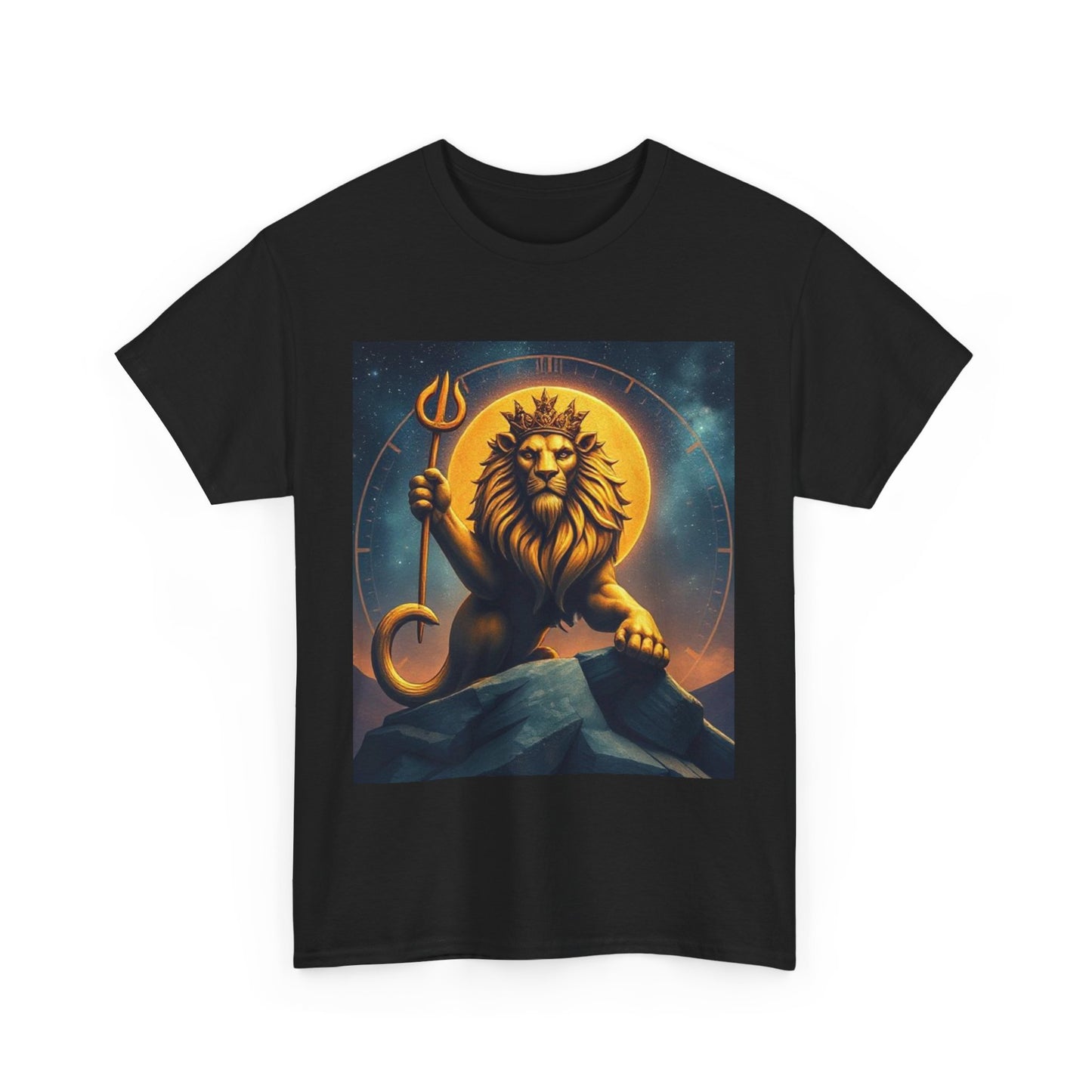 Unisex Heavy Cotton T-Shirt, King of Lions v2, Leo Zodiac Design