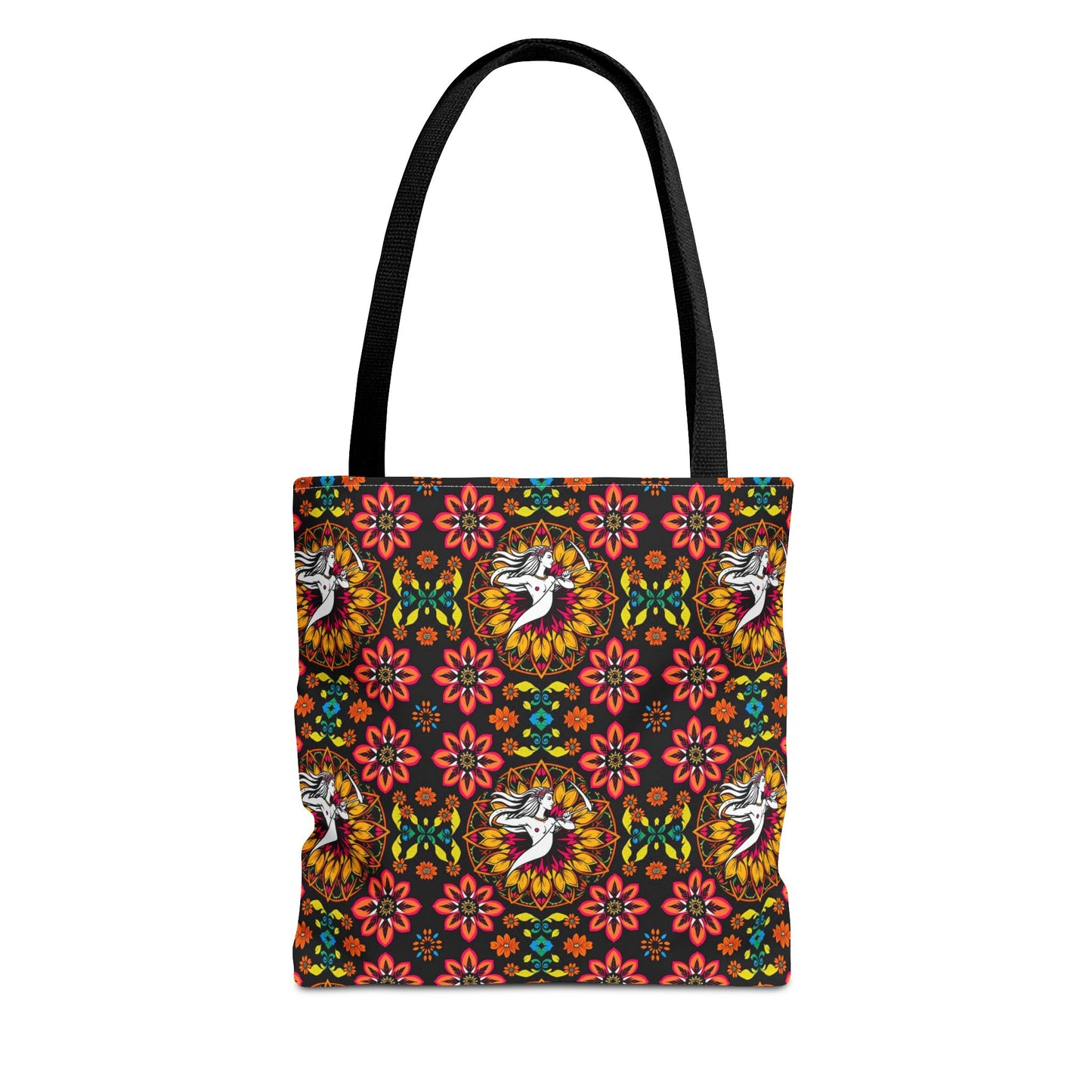 Tote Bag (AOP), Sagittarius, Zodiac v1, Flower Pattern