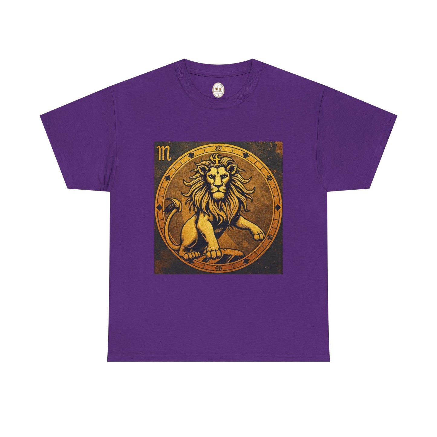 Unisex Heavy Cotton T-Shirt, Gold Lion v1, Leo Zodiac Design
