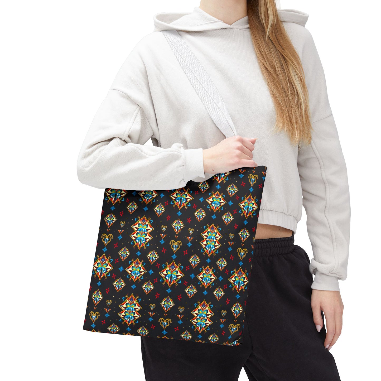 Tote Bag (AOP), Sagittarius, Zodiac v1, Jewel Pattern