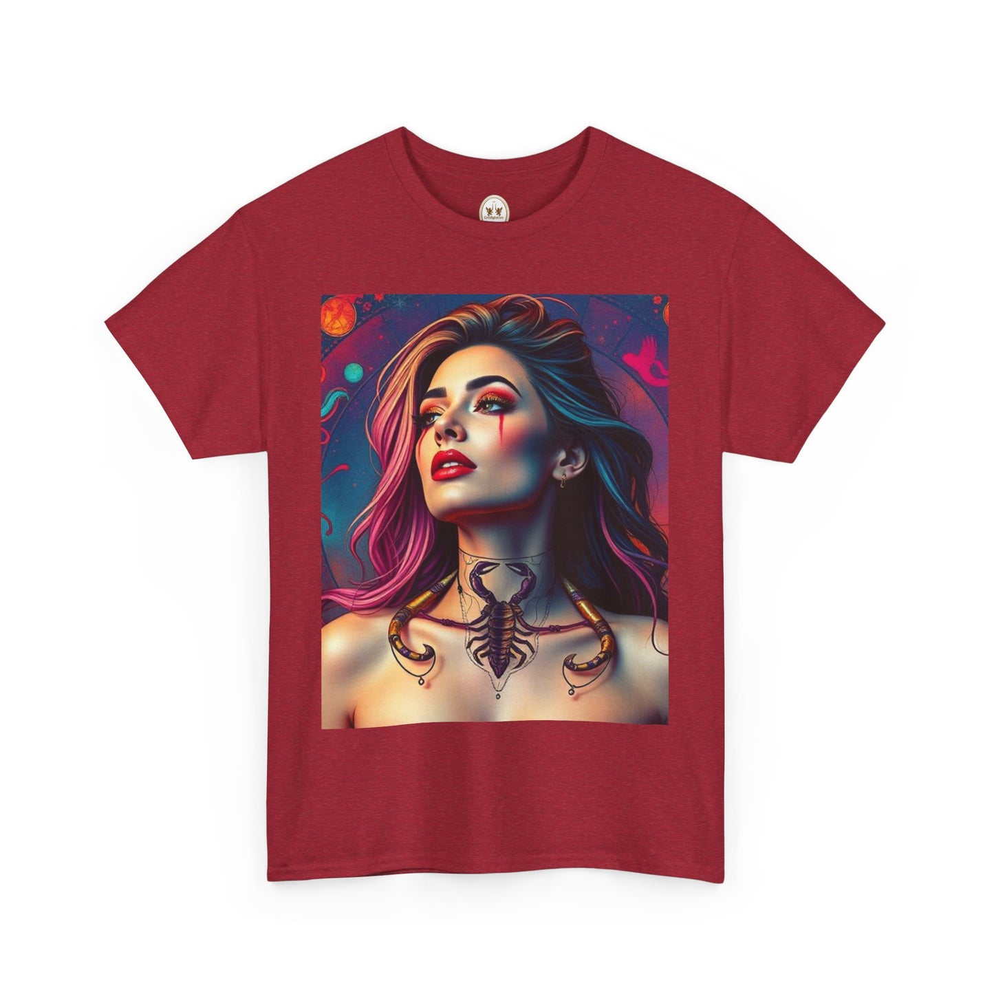 Unisex Heavy Cotton T-Shirt, Scorpio, Zodiac v1, Sexy Art