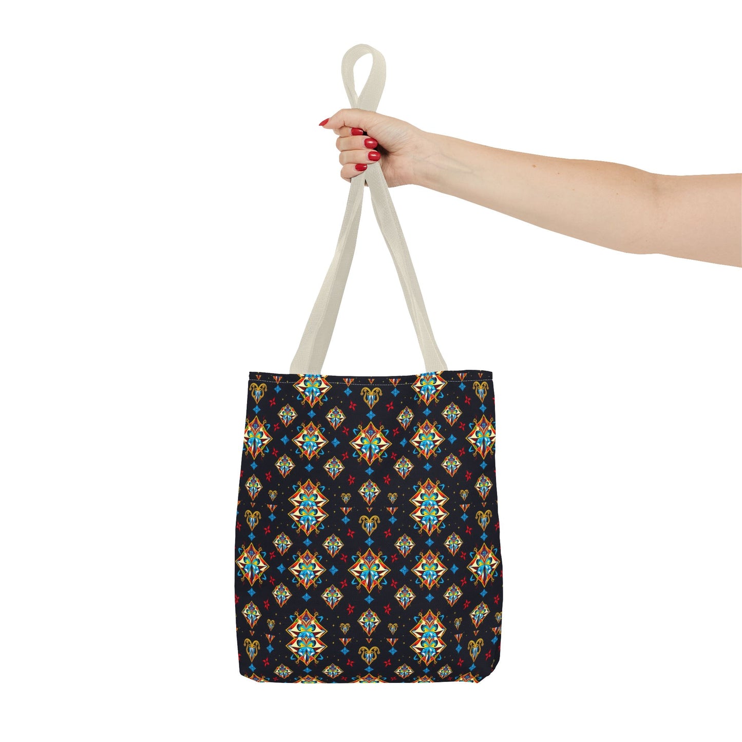 Tote Bag (AOP), Sagittarius, Zodiac v1, Jewel Pattern