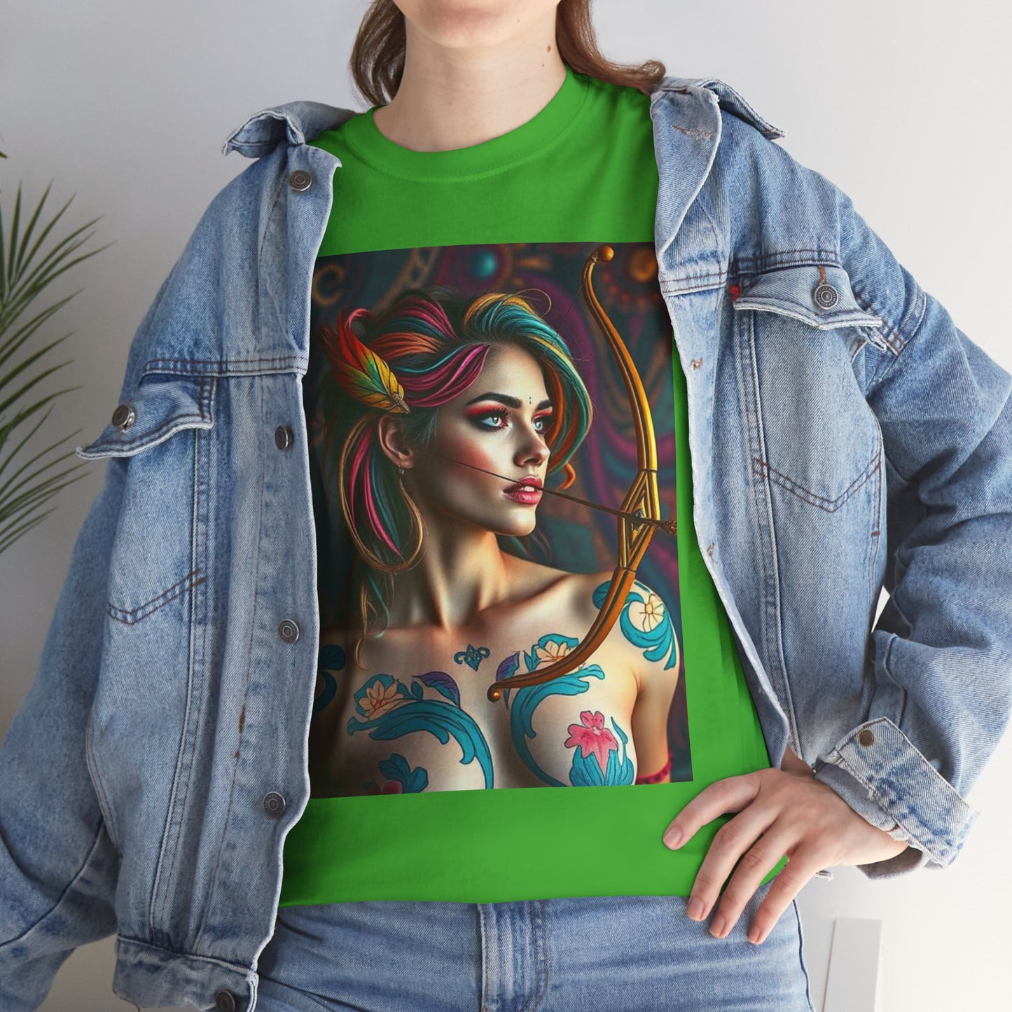 Unisex Heavy Cotton T-Shirt, Sagittarius, Zodiac v1, Sexy Art