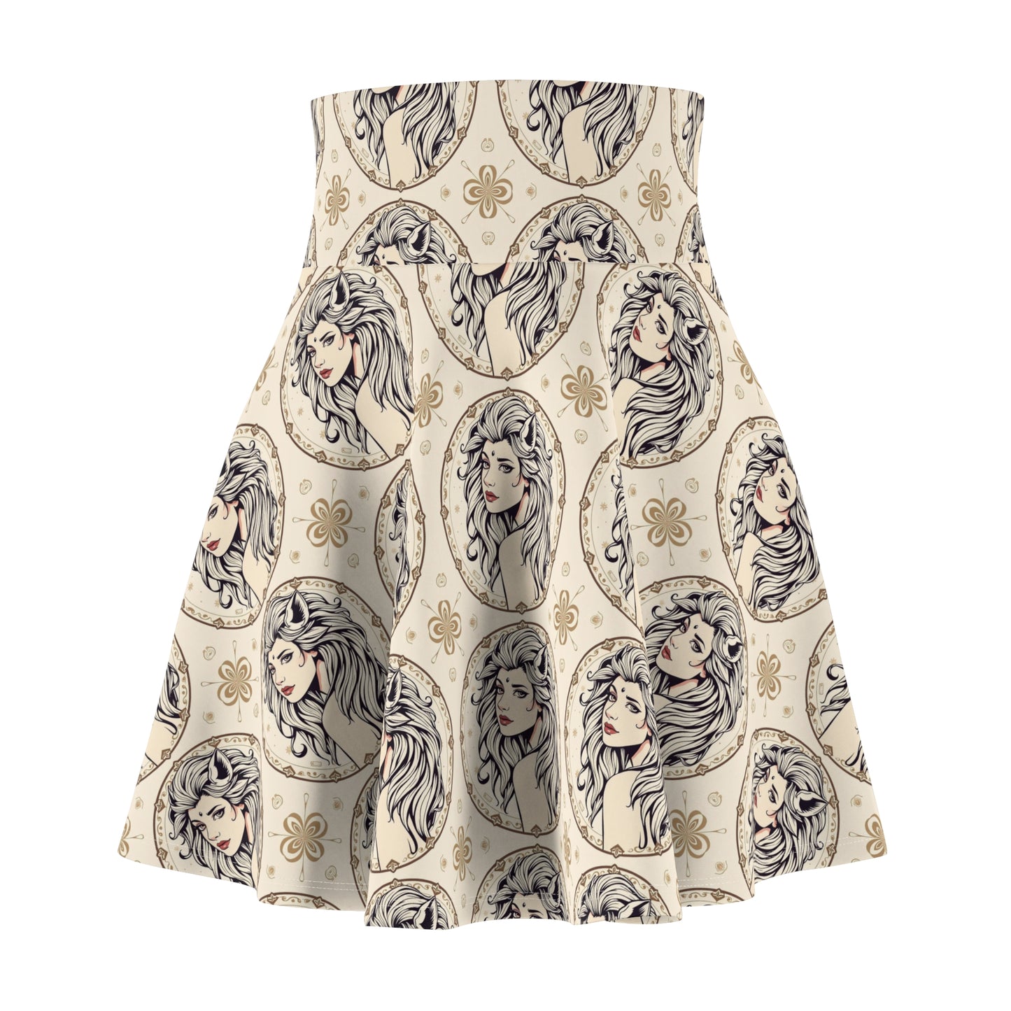 Women's Skater Skirt, (AOP), Leo, Zodiac, Sexy Pattern