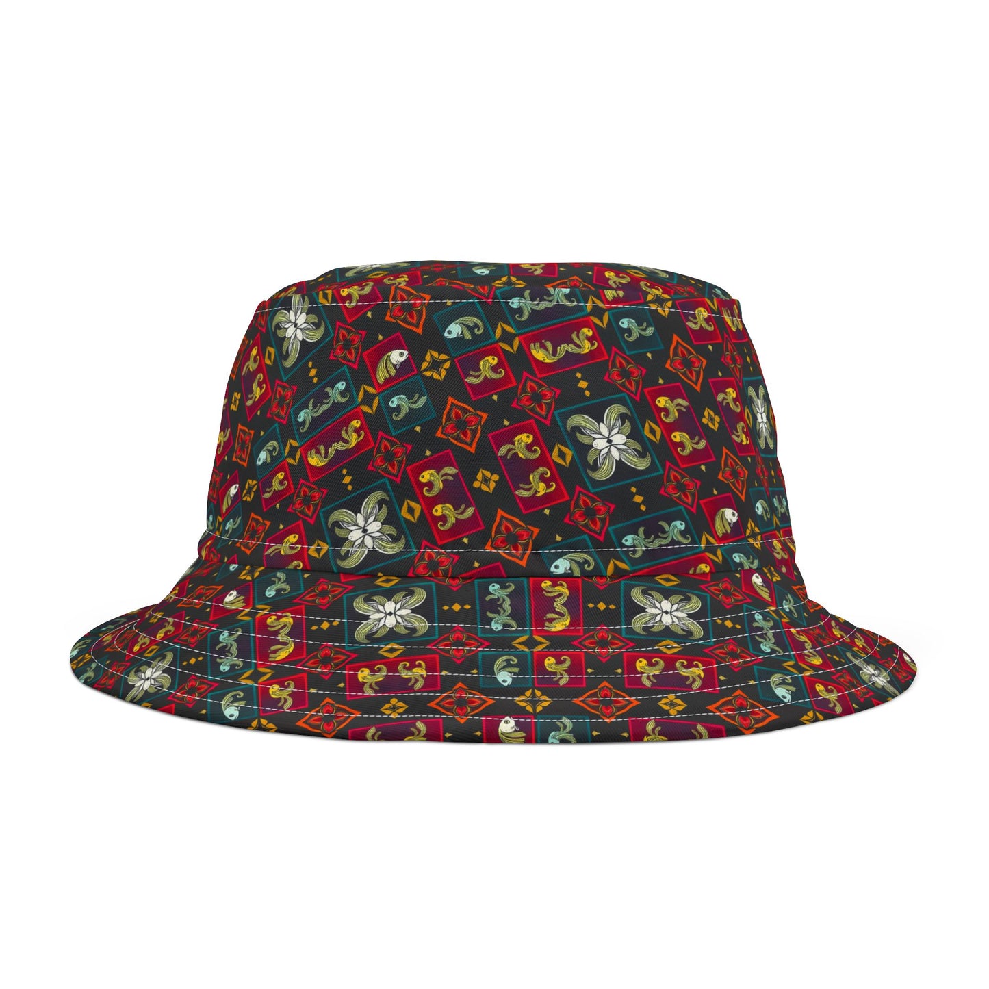 Bucket Hat, (AOP), Pisces, Zodiac, Shape Pattern