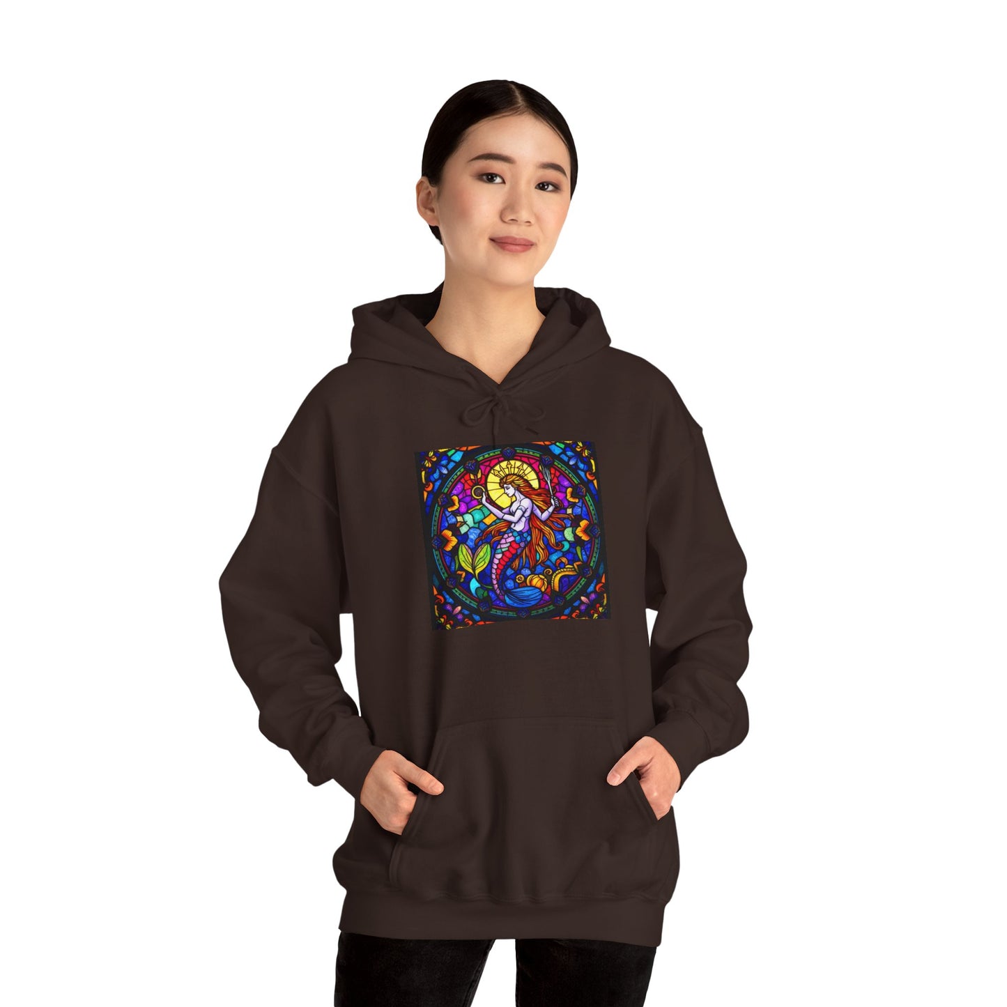 Unisex Heavy Blend™ Hooded Sweatshirt with glass Aquarius zodiac design