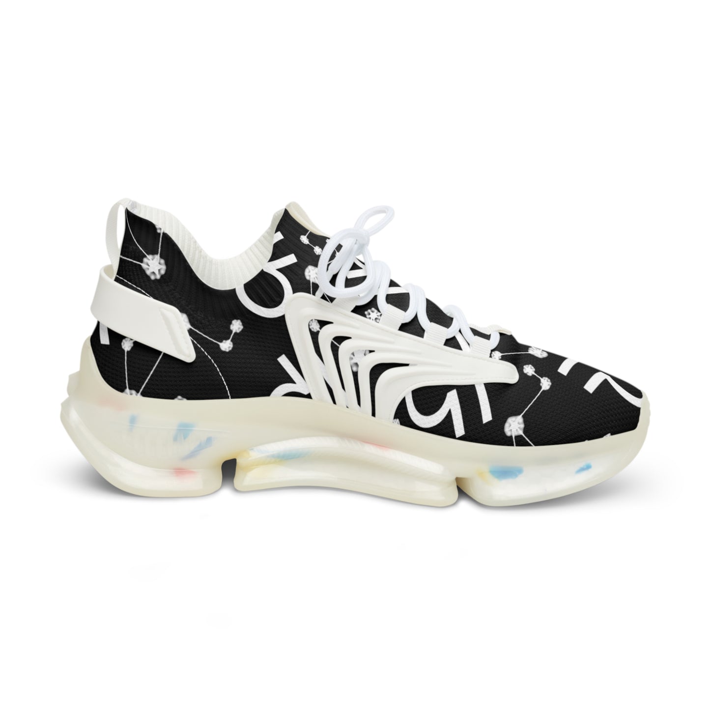 Men's Mesh Sneakers, Libra Zodiac Sign, AOP, Black