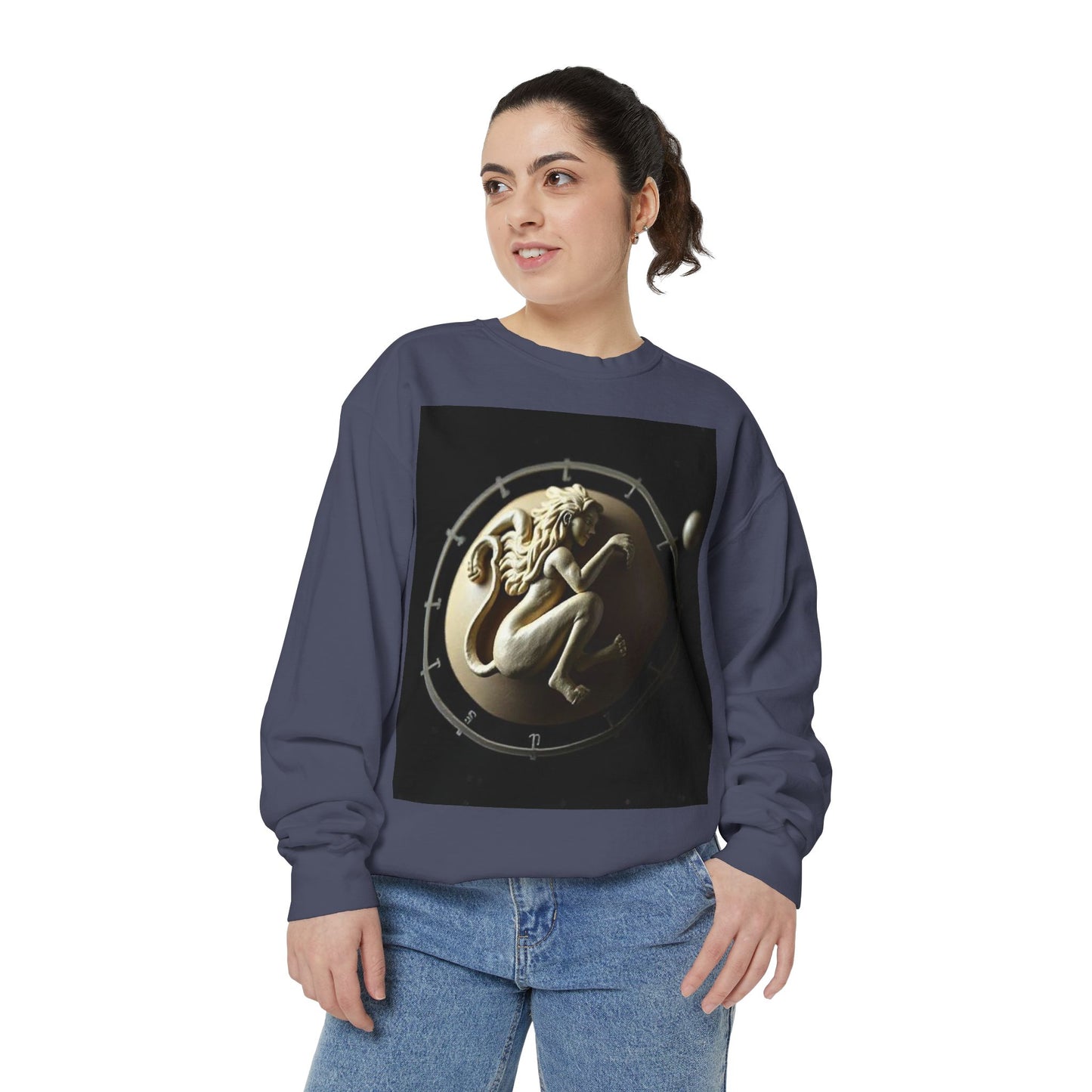 Garment-Dyed Sweatshirt, Unisex, Space Symbol Design, Virgo