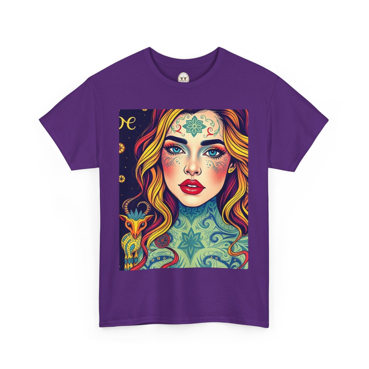 Unisex Heavy Cotton T-Shirt, Aquarius, Zodiac v2, Sexy Art