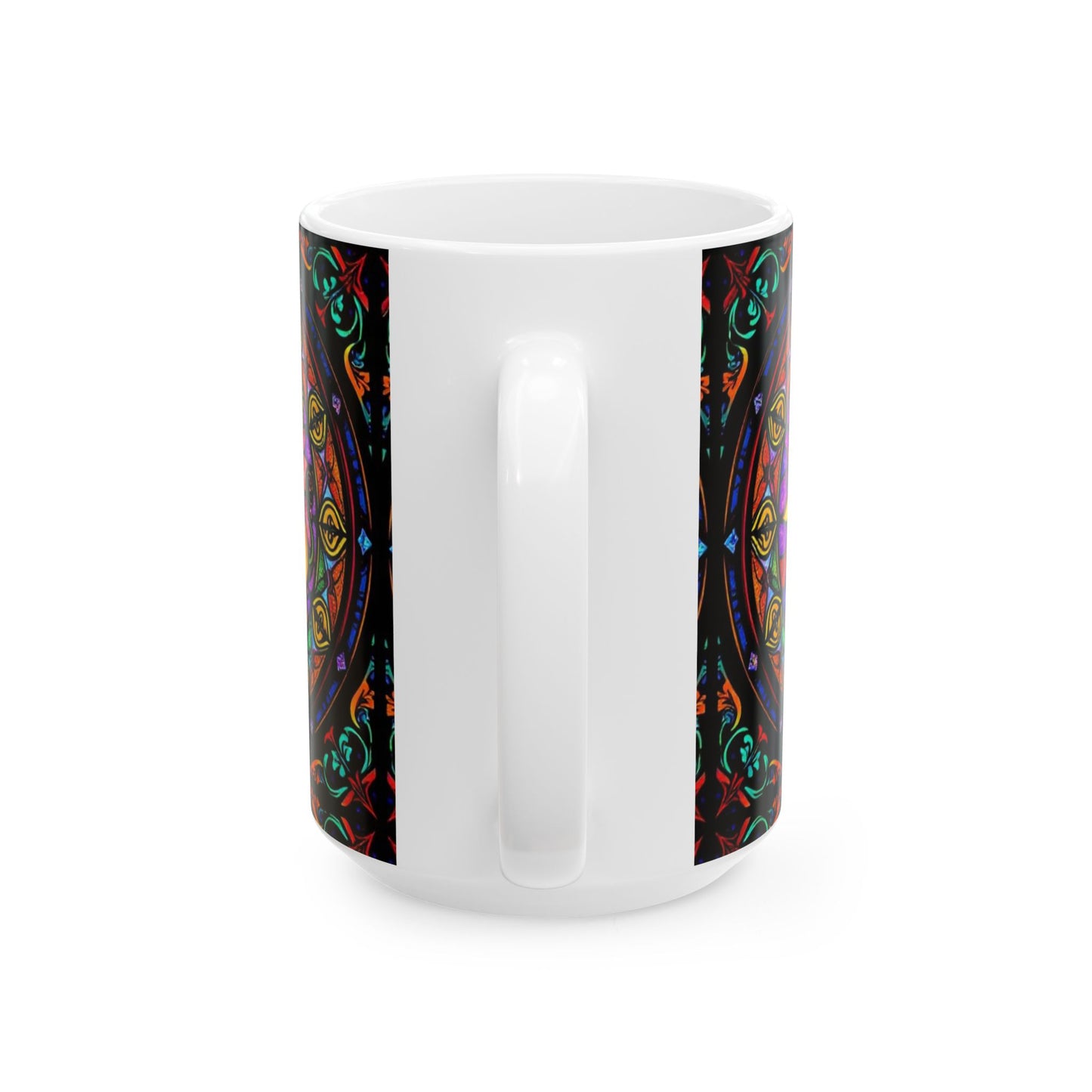 Ceramic Mug, (11oz, 15oz), Ceramic Coffee Mug, AOP, Glass Design, Taurus Zodiac