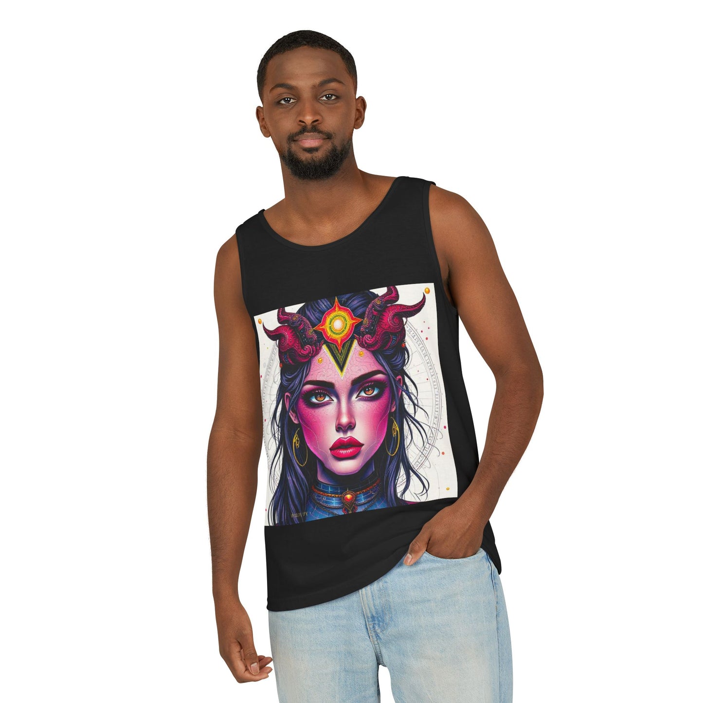 Unisex Garment-Dyed, Tank Top, Virgo Design, Pop Art, 100% US cotton