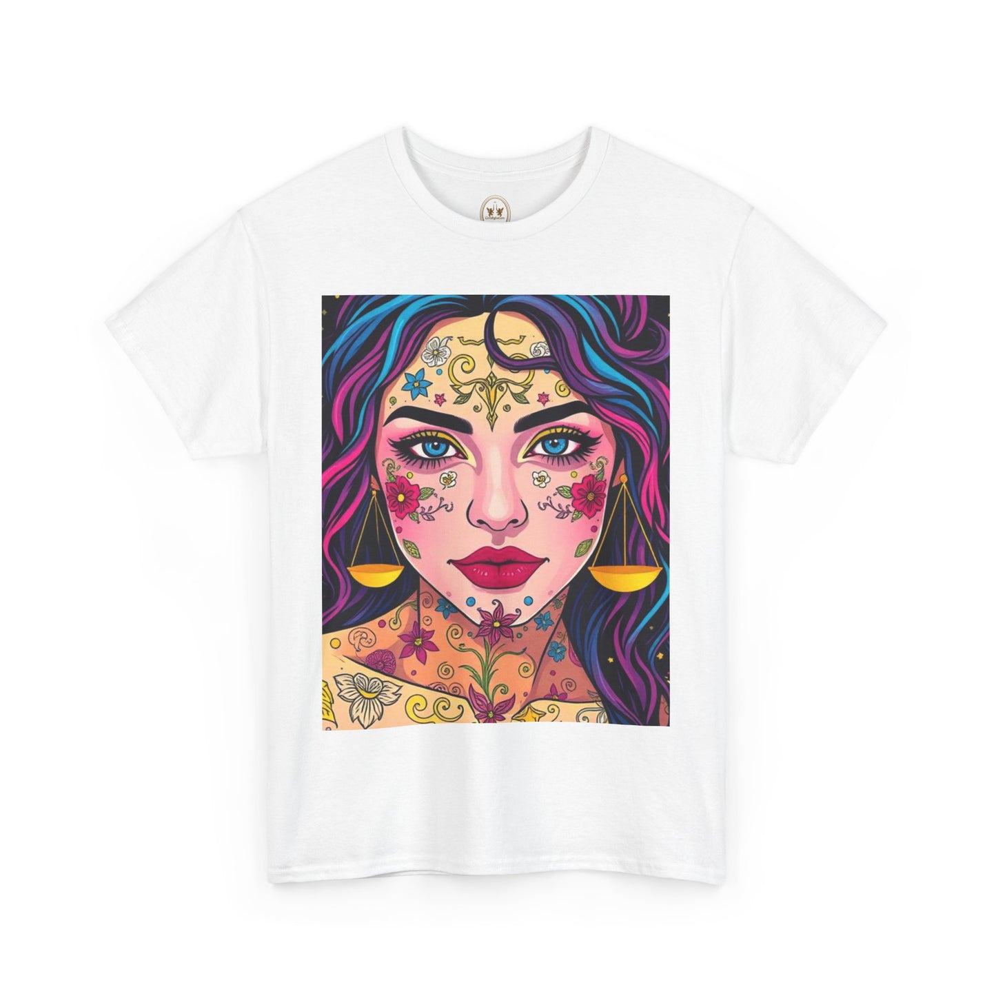 Unisex Heavy Cotton T-Shirt, Libra, Zodiac v4, Sexy Art