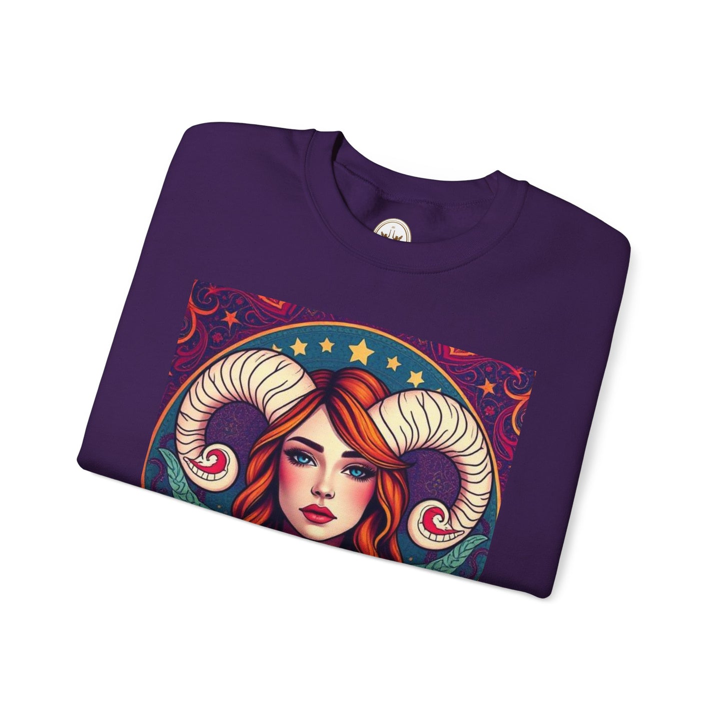 Unisex Heavy Blend™ Crewneck Sweatshirt, Aries, Zodiac v1, Sexy Pattern