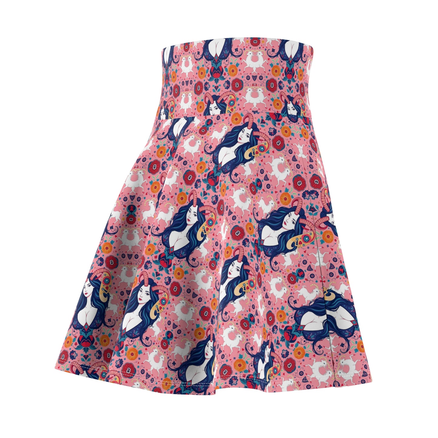 Women's Skater Skirt, (AOP), Capricorn, Zodiac v3, Sexy Pattern