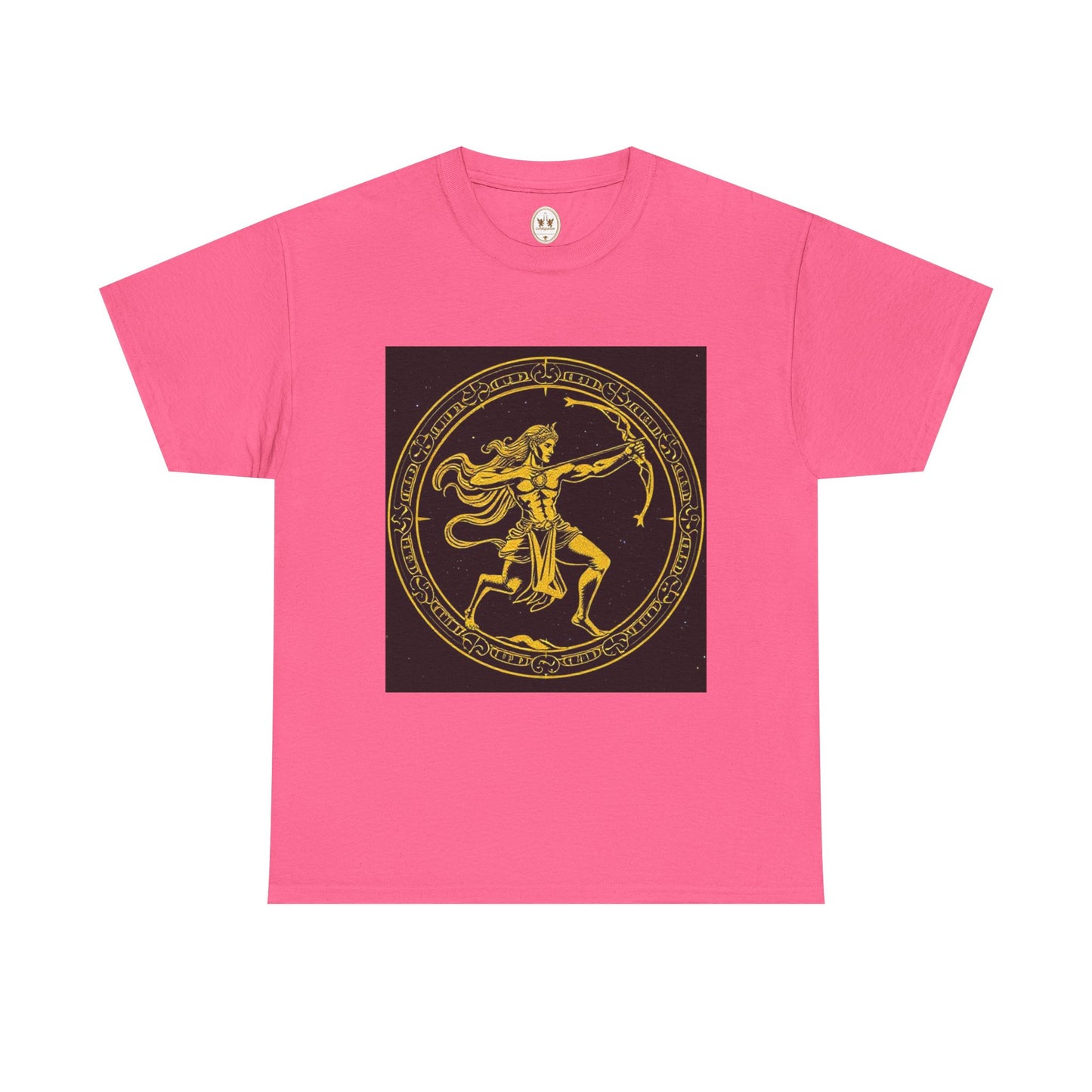 Unisex Heavy Cotton T-Shirt, Mythical Faun/Satyr, Sagittarius Zodiac Design