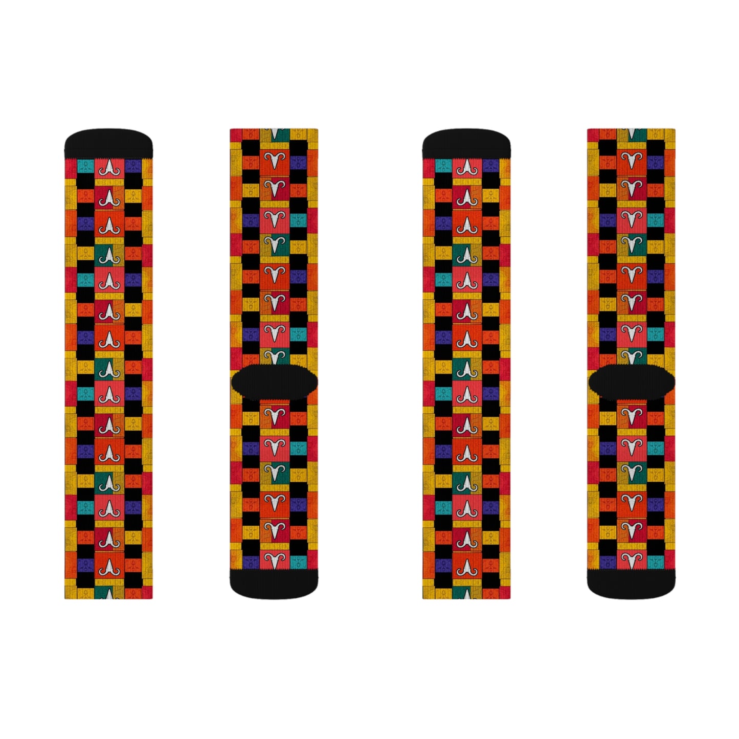 Sublimation Socks, Aries, Zodiac v2, Shapes Pattern