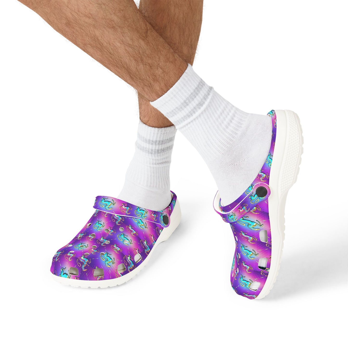 EVA Foam Rubber Shoes, (AOP), Aquarius, Zodiac v4, Pattern