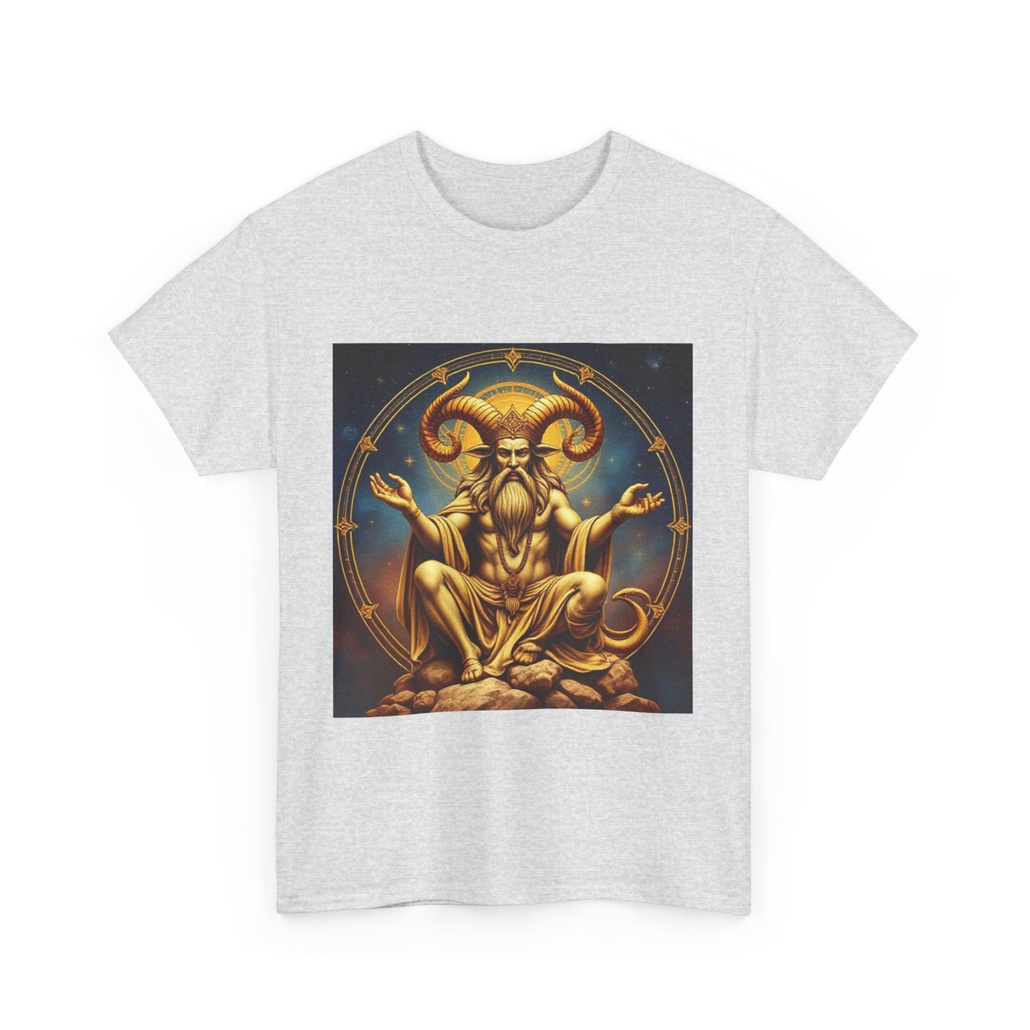 Unisex Heavy Cotton T-Shirt, On The Throne, Taurus Zodiac Design