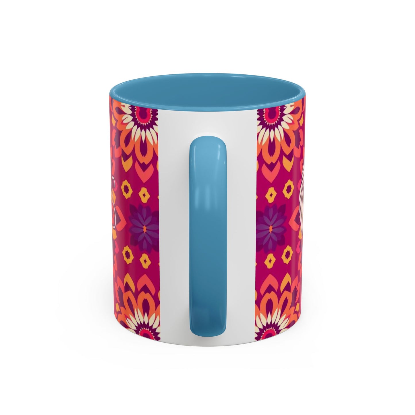 Accent Coffee Mug, Gemini, Zodiac v1, Flower Pattern, (11, 15oz)